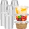2 oz 500 pack Cups with Lids, Disposable Souffle Cups with Lids, Clear Portion Cups for Dipping Sauce